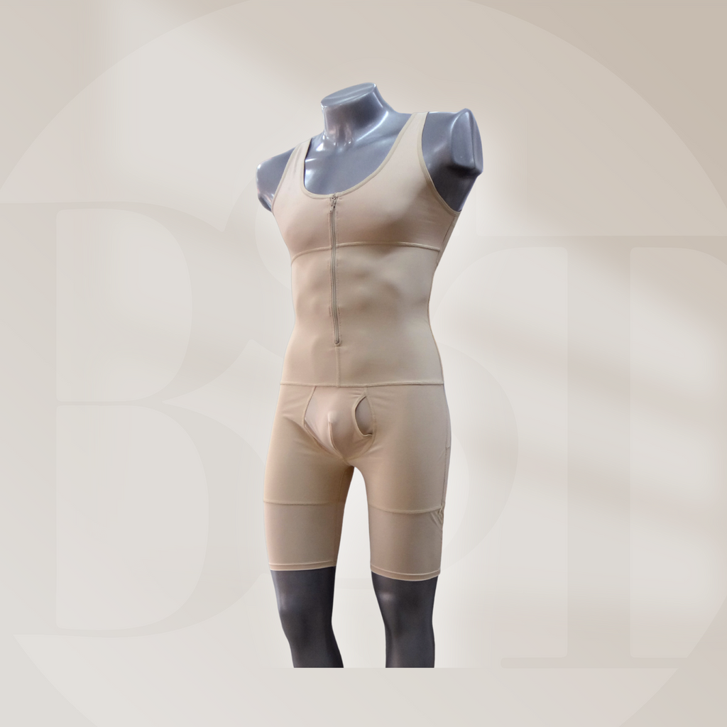BST 855 men girdles fit S-3XL, providing sculpting power, less bulk, and improved recovery post-op. All our garments (fajas colombianas) are specially created to provide better recovery and comfort after a variety of body surgeries as arm lipolysis, abdominoplasty, tummy tuck, bbl butlift, lipotransfer, liposuction.