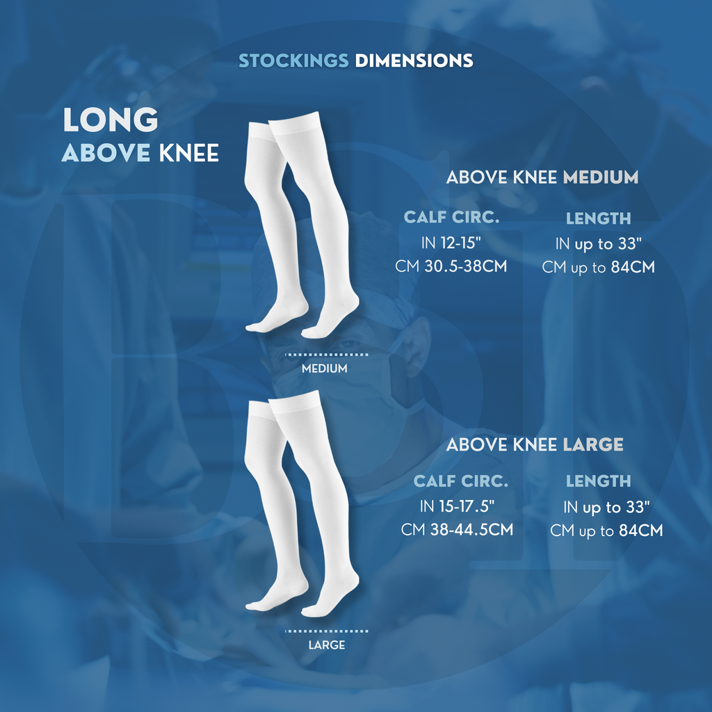 Anti-embolism Elastic Stockings design with the right compression to optimize your blood flow during and after the medical procedure. Our accessories are suggested for abdominoplasty, tummy tuck, bbl butlift, lipotransfer, liposuction and other medical interventions.