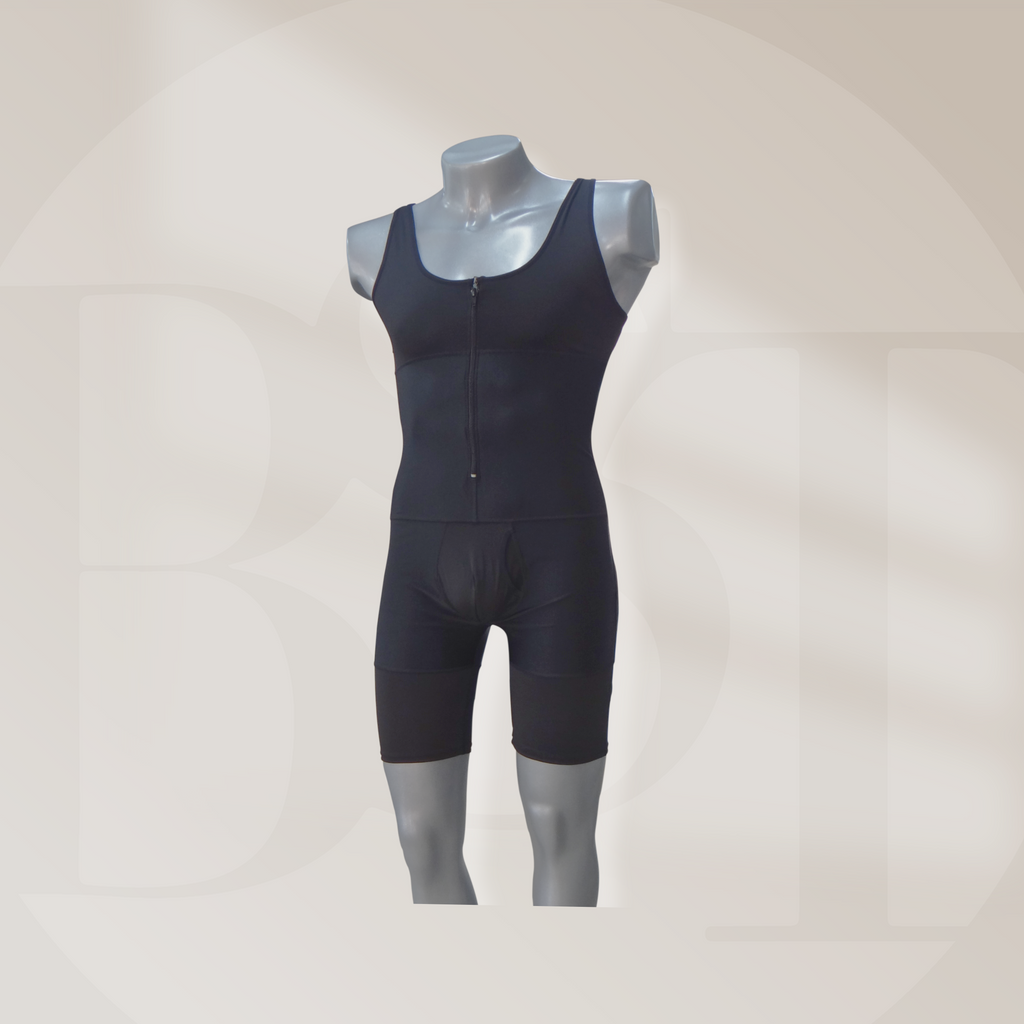 BST 845B men girdles fit S-3XL, providing sculpting power, less bulk, and improved recovery post-op. All our garments (fajas colombianas) are specially created to provide better recovery and comfort after a variety of body surgeries as arm lipolysis, abdominoplasty, tummy tuck, bbl butlift, lipotransfer, liposuction.